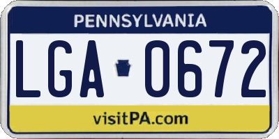 PA license plate LGA0672