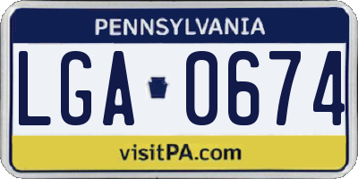 PA license plate LGA0674
