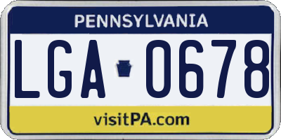 PA license plate LGA0678