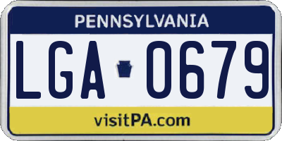 PA license plate LGA0679