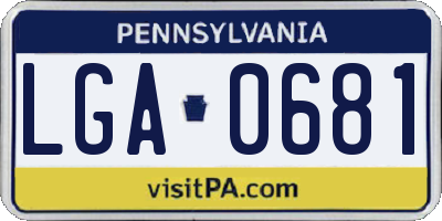 PA license plate LGA0681