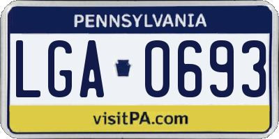 PA license plate LGA0693