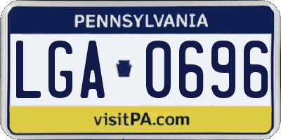PA license plate LGA0696
