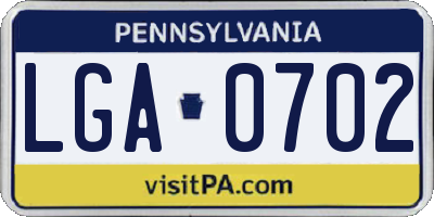 PA license plate LGA0702