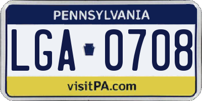 PA license plate LGA0708