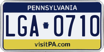 PA license plate LGA0710