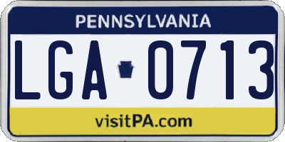 PA license plate LGA0713