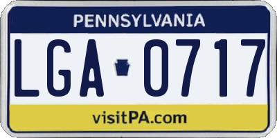 PA license plate LGA0717
