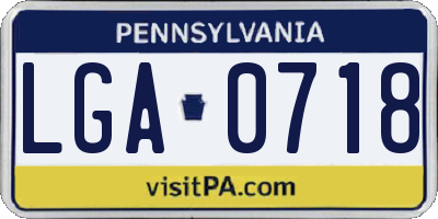 PA license plate LGA0718