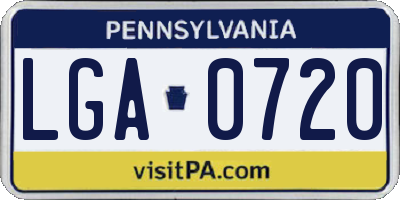PA license plate LGA0720