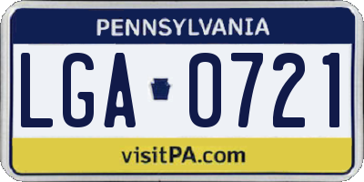 PA license plate LGA0721