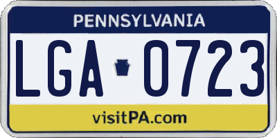 PA license plate LGA0723
