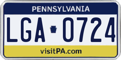 PA license plate LGA0724