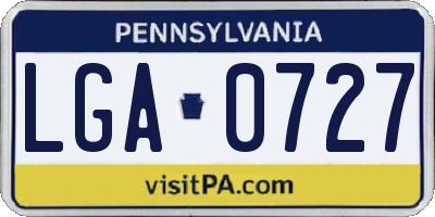PA license plate LGA0727