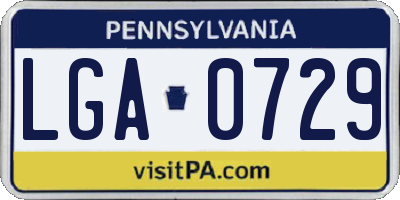 PA license plate LGA0729