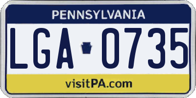 PA license plate LGA0735