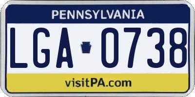 PA license plate LGA0738