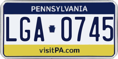 PA license plate LGA0745