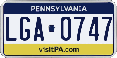 PA license plate LGA0747
