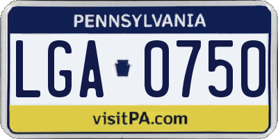 PA license plate LGA0750