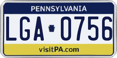 PA license plate LGA0756