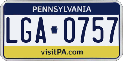 PA license plate LGA0757