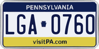 PA license plate LGA0760