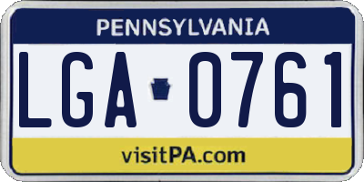 PA license plate LGA0761