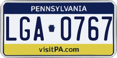PA license plate LGA0767