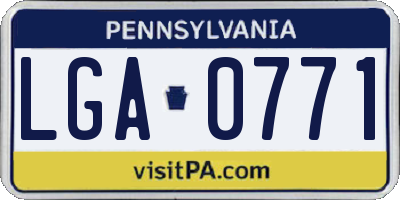 PA license plate LGA0771