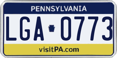 PA license plate LGA0773
