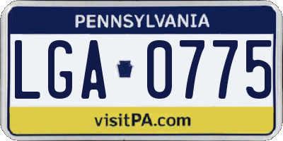 PA license plate LGA0775