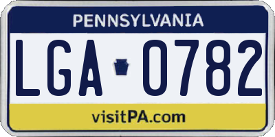 PA license plate LGA0782
