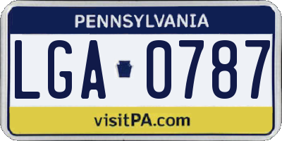 PA license plate LGA0787
