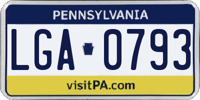 PA license plate LGA0793