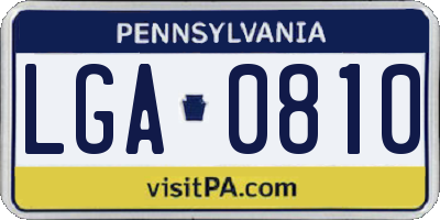 PA license plate LGA0810