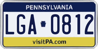 PA license plate LGA0812