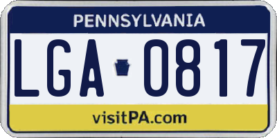 PA license plate LGA0817