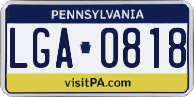 PA license plate LGA0818