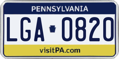 PA license plate LGA0820