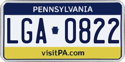 PA license plate LGA0822