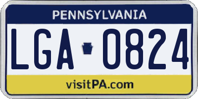 PA license plate LGA0824