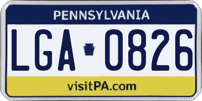 PA license plate LGA0826
