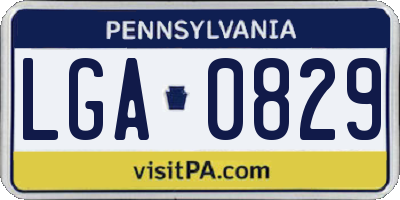 PA license plate LGA0829
