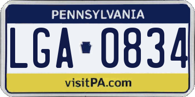 PA license plate LGA0834