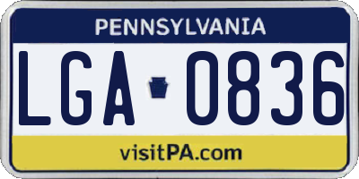 PA license plate LGA0836