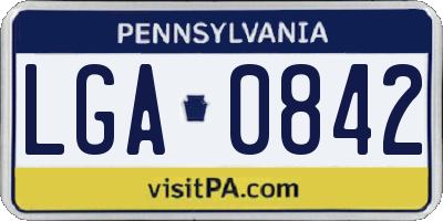 PA license plate LGA0842