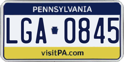 PA license plate LGA0845