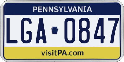 PA license plate LGA0847