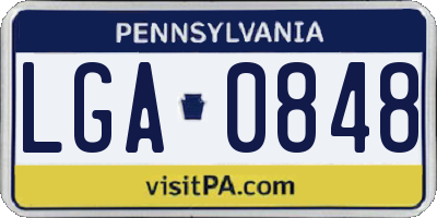 PA license plate LGA0848